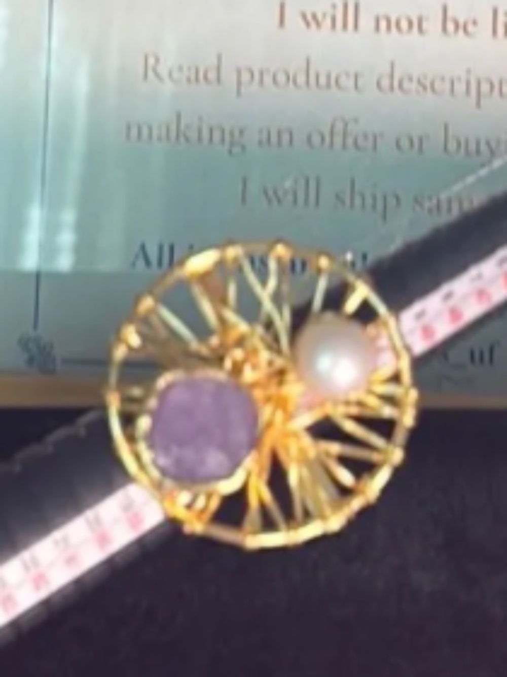 Adjustable gemstone ring